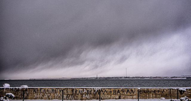 A storm rolls into Van, Turkey.